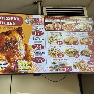 breakfast, chicken, specials menu
