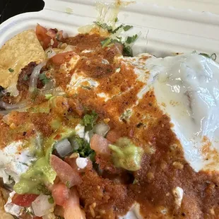 Chicken nachos with everything