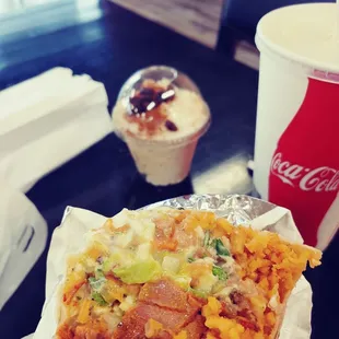 Huge burrito &amp; Dessert yum
