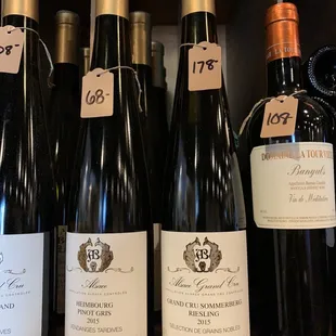 a variety of wines