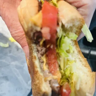 A closer look at the very nice burger