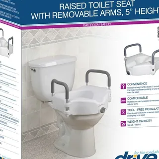 Raised Toilet Seat With Arms and Microban