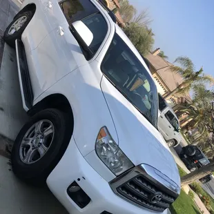 2012 Toyota Sequoia After Hand Wax and Polishing Headlights