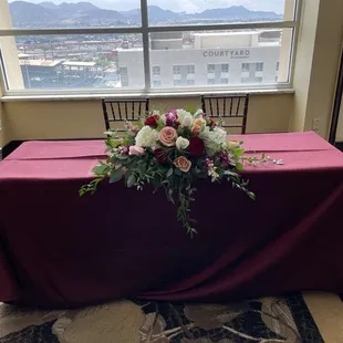 Sweetheart Table Arrangement at Double Tree reception