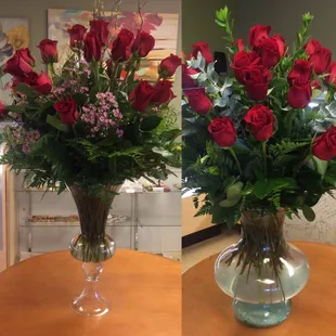 2 ways to design 24 roses.