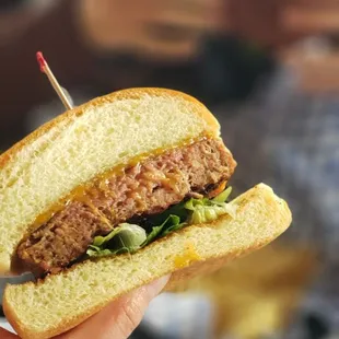 Lil mama, beyond plant based pattie, no onions, no bacon jam