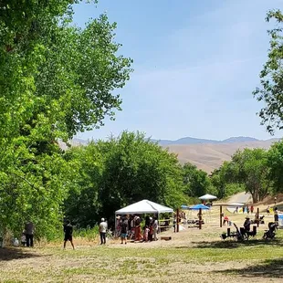 Day users coming into campground