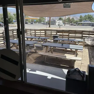 Outside patio dining area