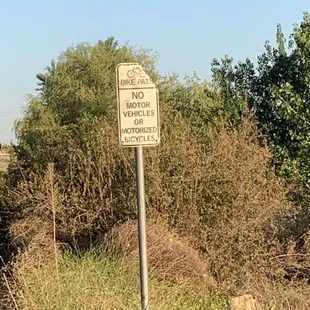 Signage against no motor vehicles or motorized bikes