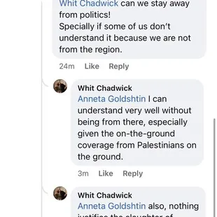 Annetta Goldshtin defending Israel's genocide against innocent Palestinians