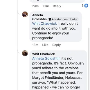 Annetta Goldshtin defending Israel's genocide against innocent Palestinians