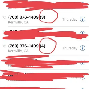 Multiple phone calls with no response