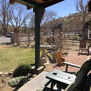 Seating outside the door