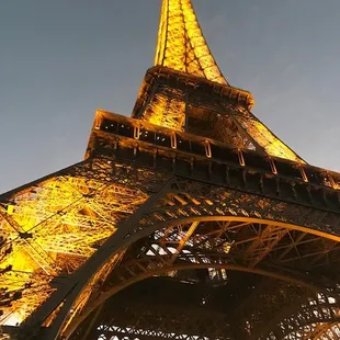 The Eiffel Tower at dusk