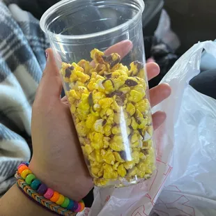The amazing banana chocolate popcorn i bought!