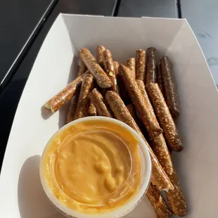 Pretzels and beer cheese