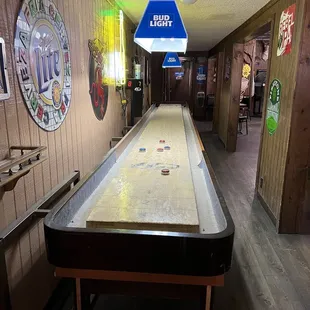 a shuffle table in the foreground