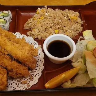 Shrimp tempura bento box.  Mmmm