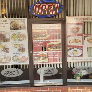 the front of the restaurant