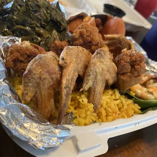 a tray of food on a table