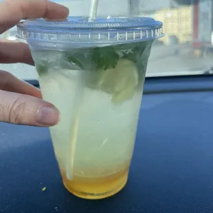 Lemonade. I&apos;ve already melted (hot day) but still bursting with fresh squeezed flavor.
