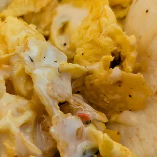 Close up of Migas Taco