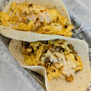 Potato and Egg Taco and Migas Taco