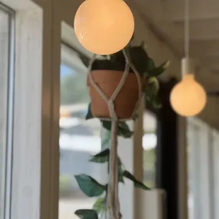 a light bulb hanging from the ceiling