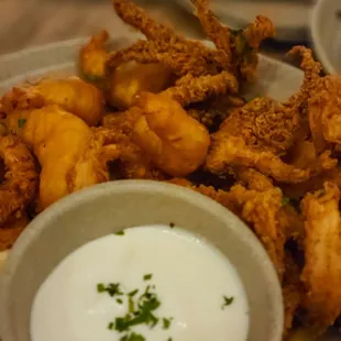 Fried Shrimp &amp; Calamari with Lemob Herb Aioli