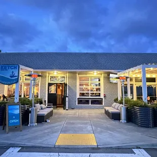 the front of the restaurant