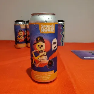 Bob Freyer's art is on the can for a brewery
