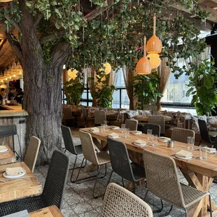 a restaurant with tables and chairs