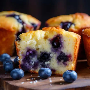 a muffin with blueberries