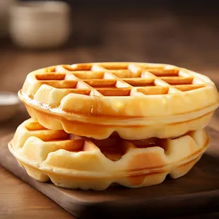 a stack of waffles