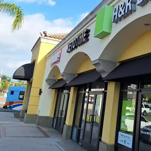 the front of a business