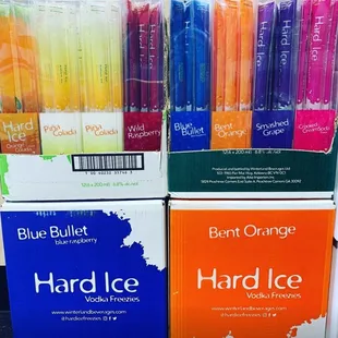 a variety of hard ice