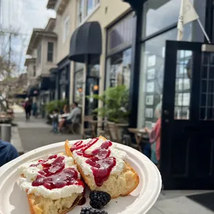 Ricotta toast on French baguette