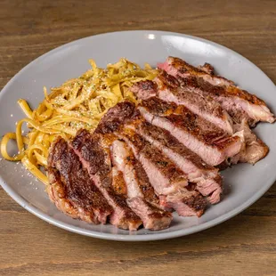 Bone-in Ribeye with Garlic Parmesan Noodle