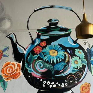 Kettle Black Kitchen Mural