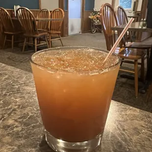 a glass of orange juice