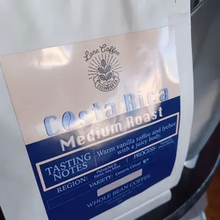 the label on the bag