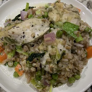 Sweet Pea and Leek, Chicken with Farro Tray Bake - Meal Kit...Delicious!!!