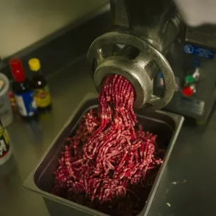 Fresh grass fed ground beef.