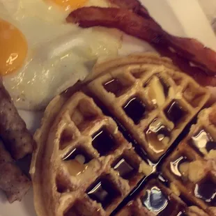 #44 Waffle Dueces - sunny side up eggs!