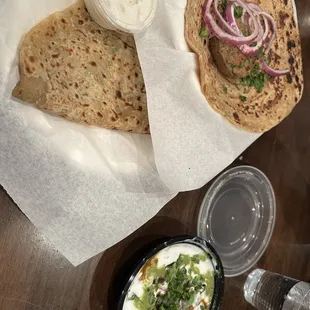 Shami Kabab and Paratha, Aloo ki tikki chat, Aloo paratha