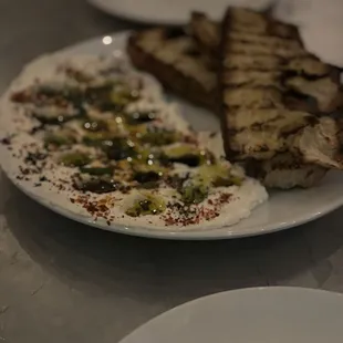 Ricotta spread with charred bread