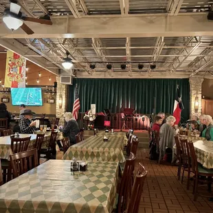 Inside decor with stage for music