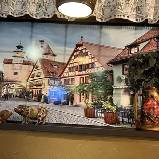 a view of a street in a german village