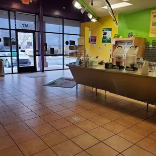 the interior of a coffee shop