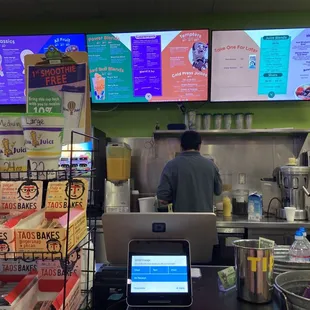 a man working in a grocery store